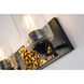 Bocage 3 Light 22 inch MB Bath Light Wall Light in Matte Black with Gold